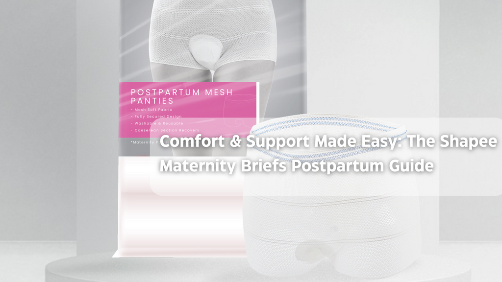 Shapee maternity briefs: breathable mesh, washable, reusable, postpartum care essentials.