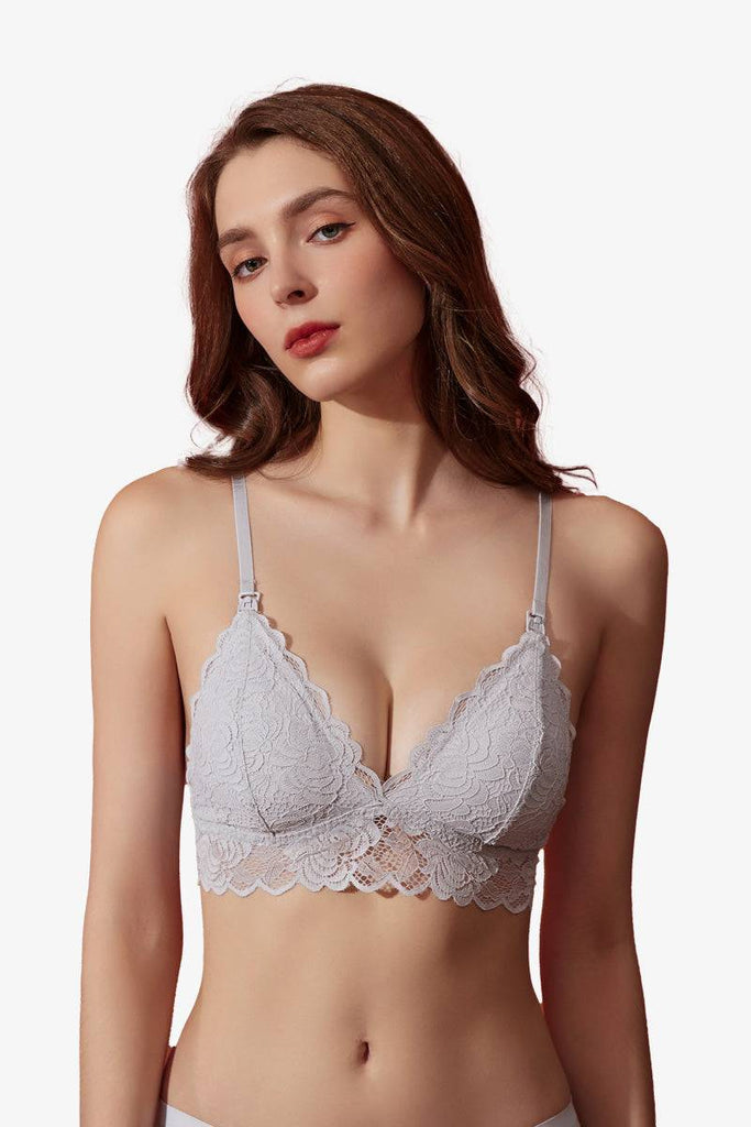 Shapee Lacey Nursing Bralette (Sexy Grey) - wireless, nursing clip