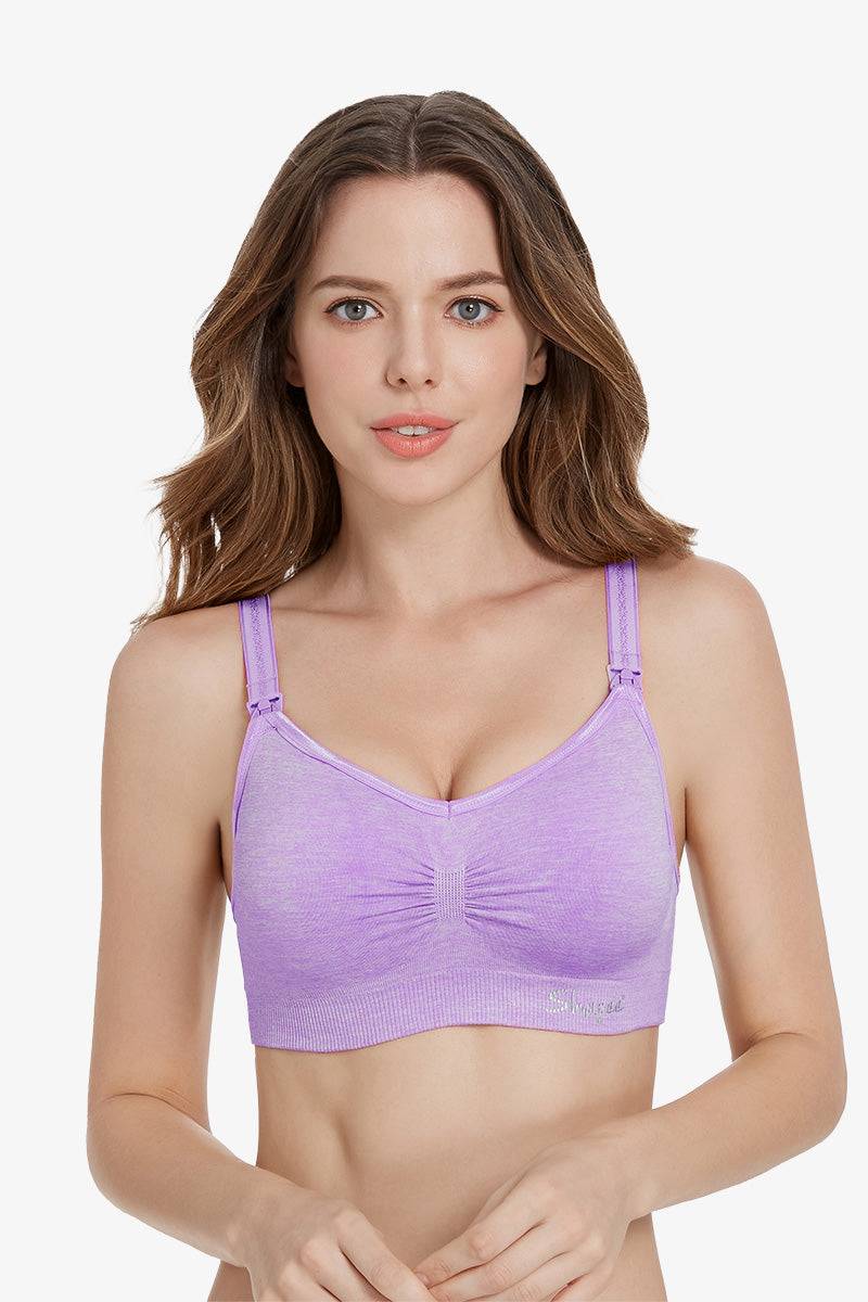 Shapee Sassy Nursing Bra (Violet) - Wireless nursing bra, Sports design, Pregnancy  Wear, wide side band